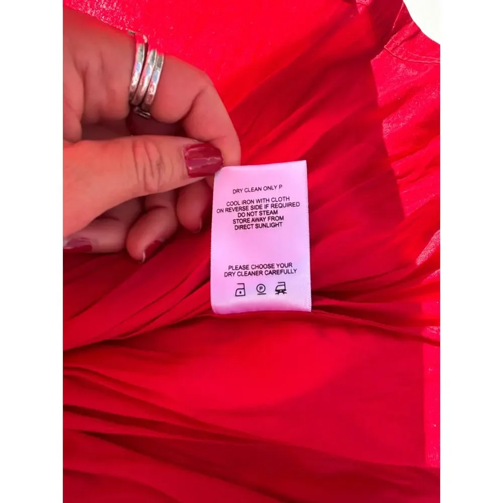 Aje. Rhythmic Tiered Frill Skirt Scarlet Red Mini 8